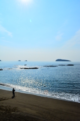 浜辺の釣り人