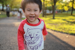逆光でこっちに突進