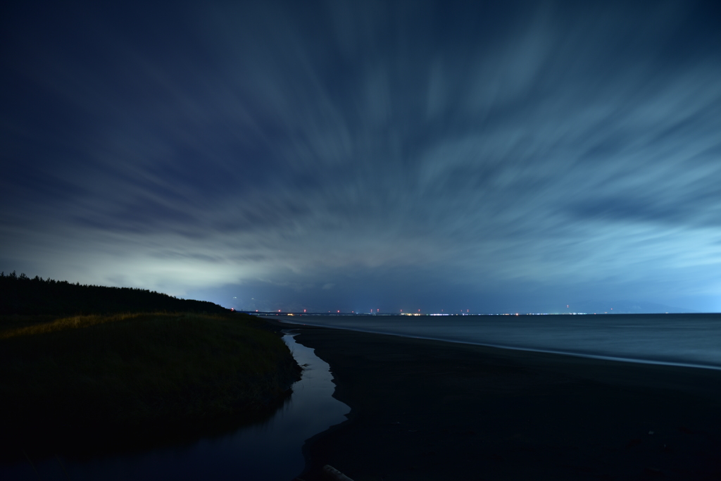 袰部川の夜景