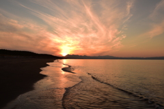 夕陽に雲乱舞