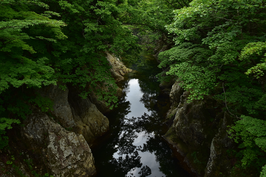 川内川渓谷の水鏡
