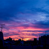 我家の夕景