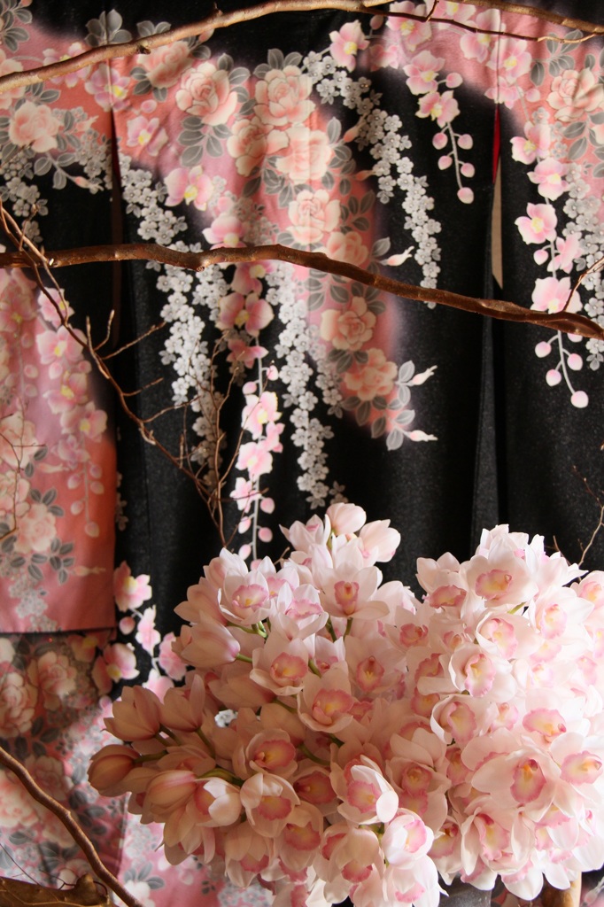 和服と花④