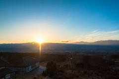 飛騨山脈に沈む夕日