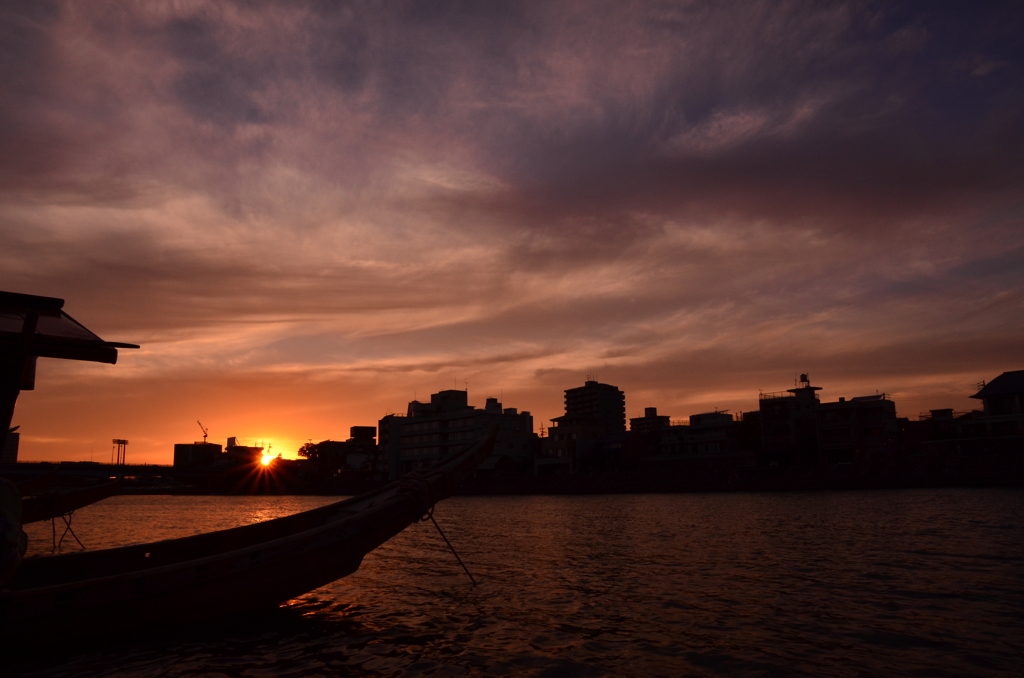 長良川夕日