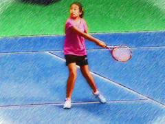 中学生のテニス練習