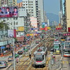 香港の路面電車と二階建てバス