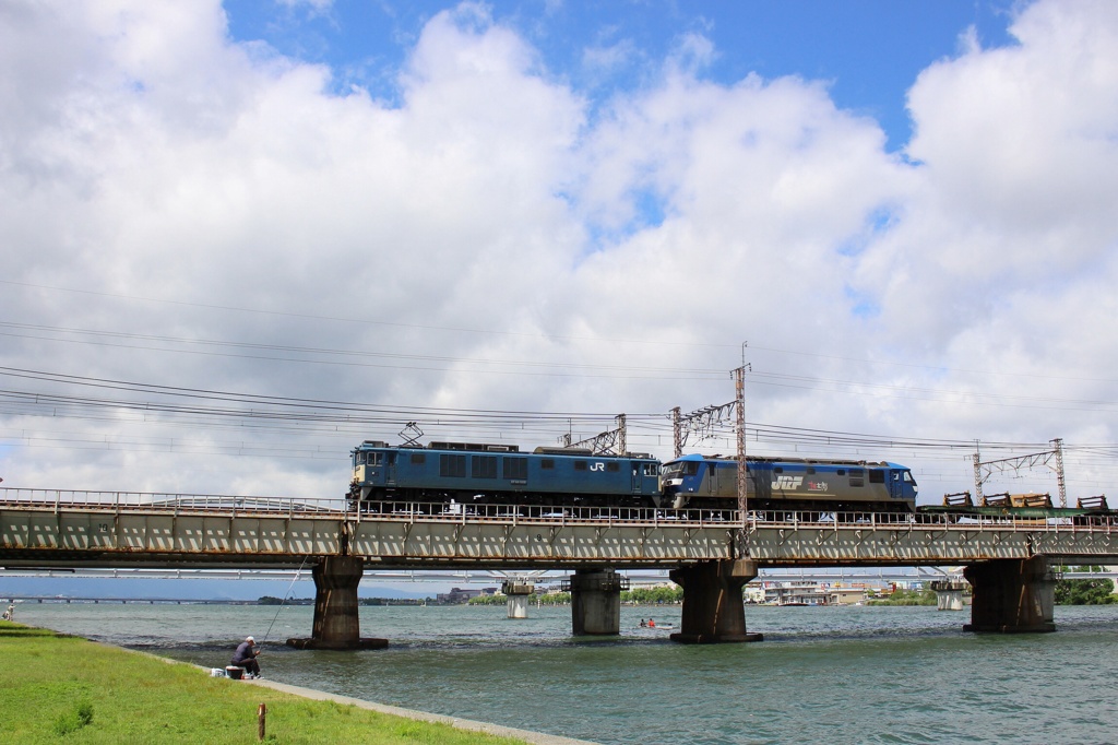 瀬田川橋梁にて