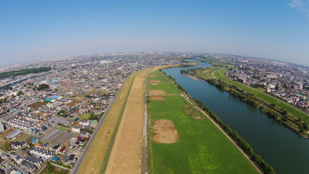 空撮　江戸川を北に見れば