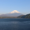 本栖湖と富士山