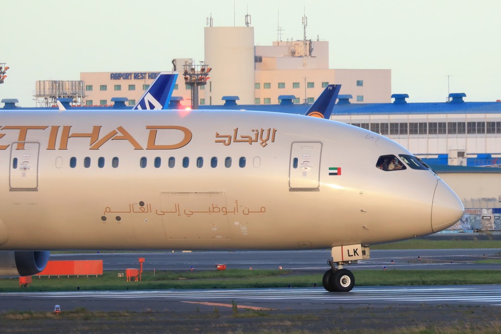 各航空機の機体の色がカラフル。