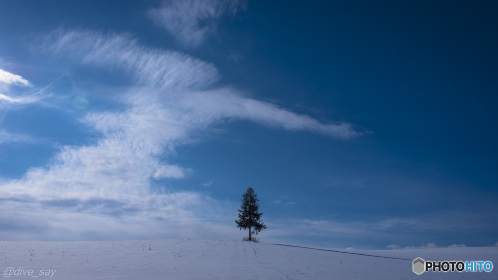 雪原の夕張の丘