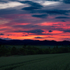 美瑛の丘の夕暮れ。