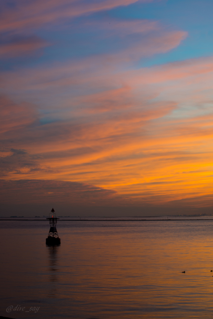 海の夕暮れ