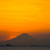 富士と夕暮れ