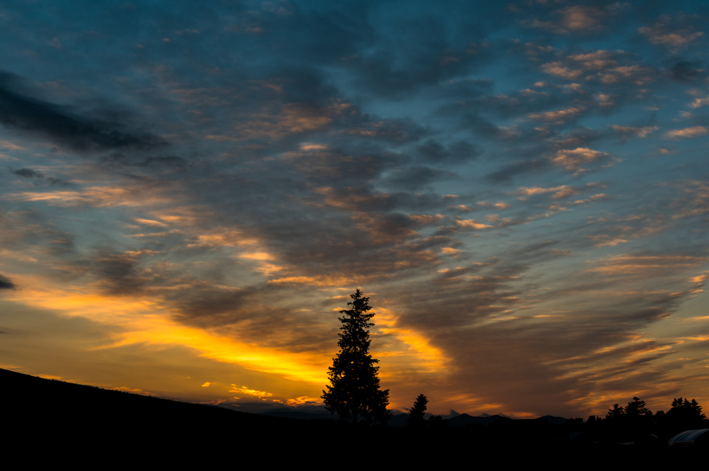 ながれる夕暮れ雲。