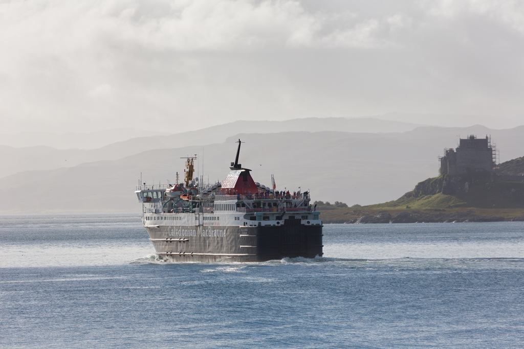 MV Isle of Mull passing Duart Castle