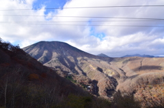 明智平から見た山。