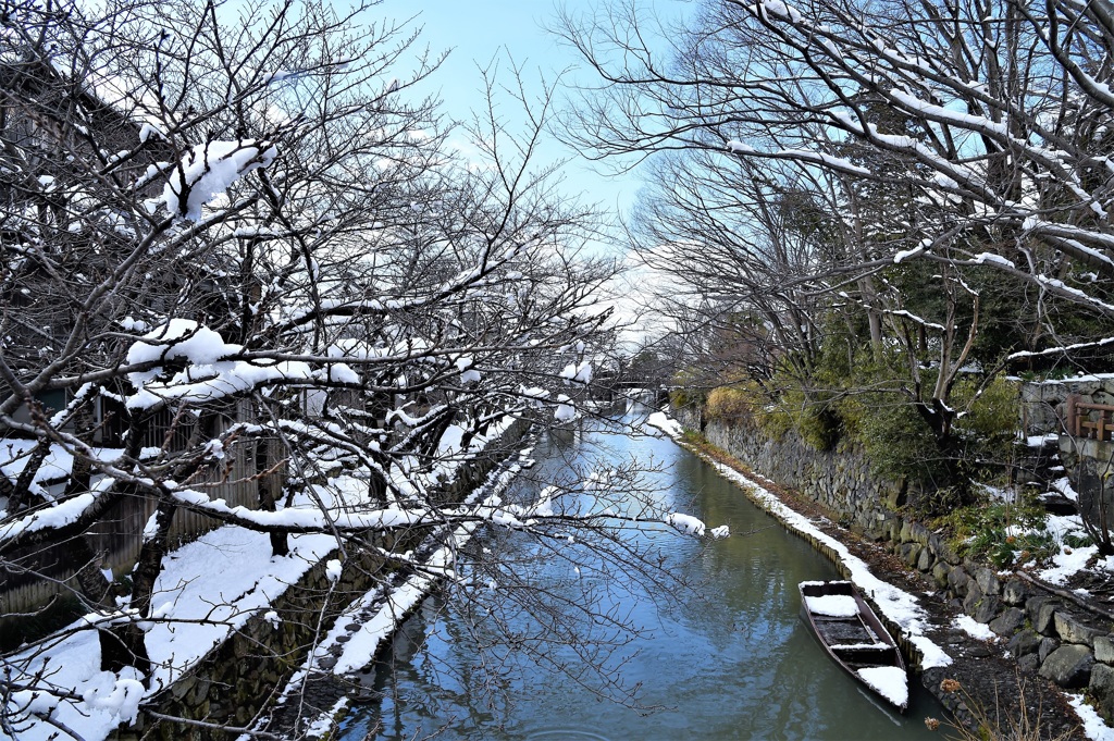 八幡堀　雪景