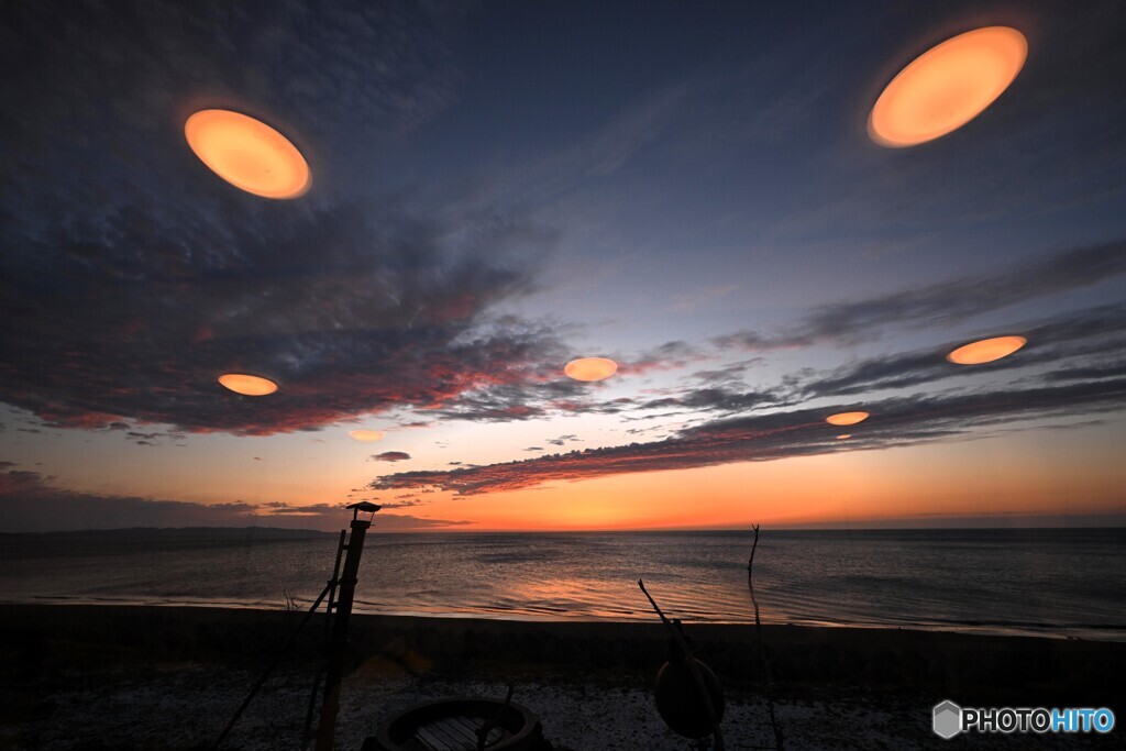 UFOが飛んだ夕暮れ