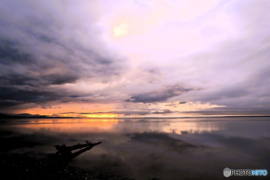 サロマ湖の夕暮れ