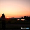 夕暮れのカメ女さん
