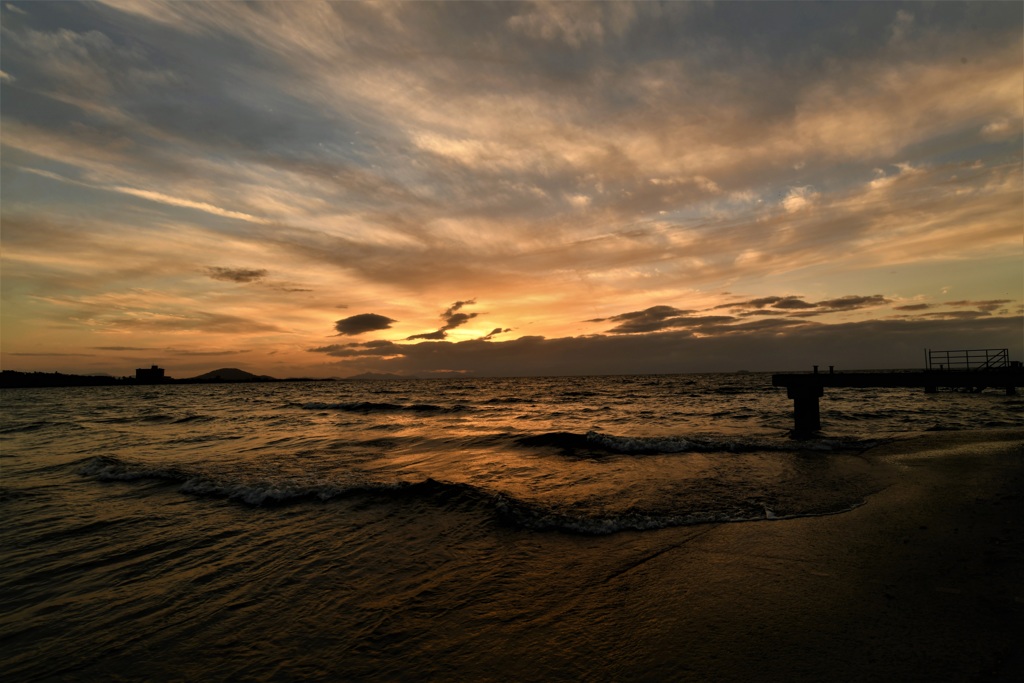 風が見える夕景