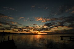 雲に誘われた夕景