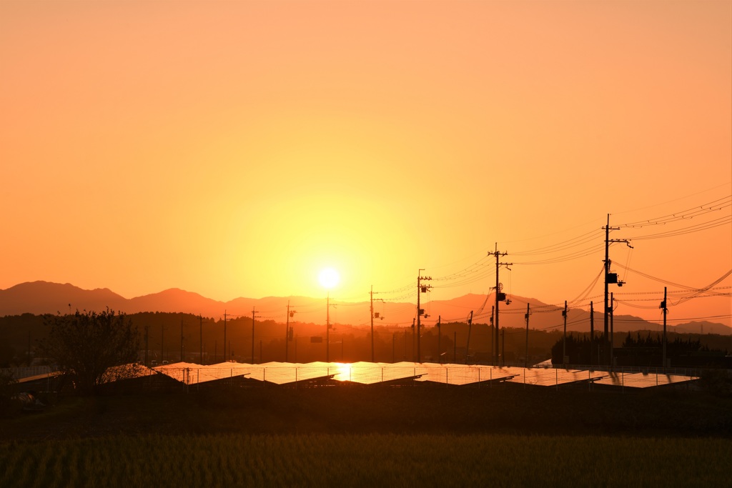 通りがかった夕陽