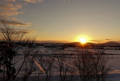 雪・夕景