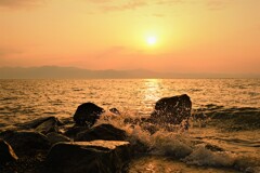 緩やかな夕陽
