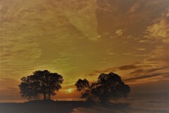 朝妻筑摩　夕景