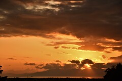 琵琶湖　遠望の夕景