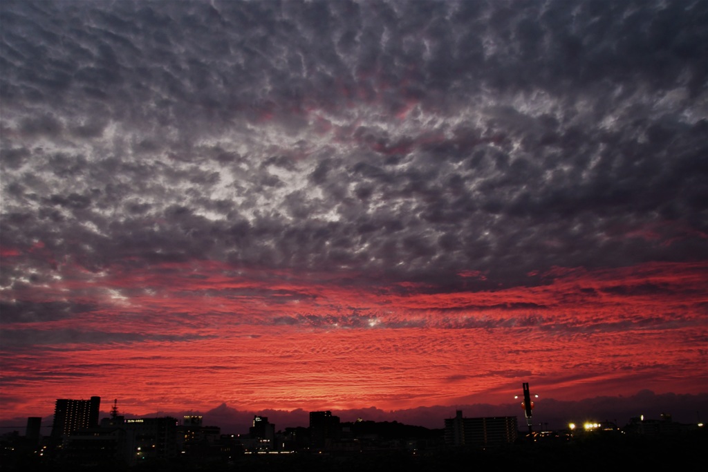 ドラマチックな夕焼け