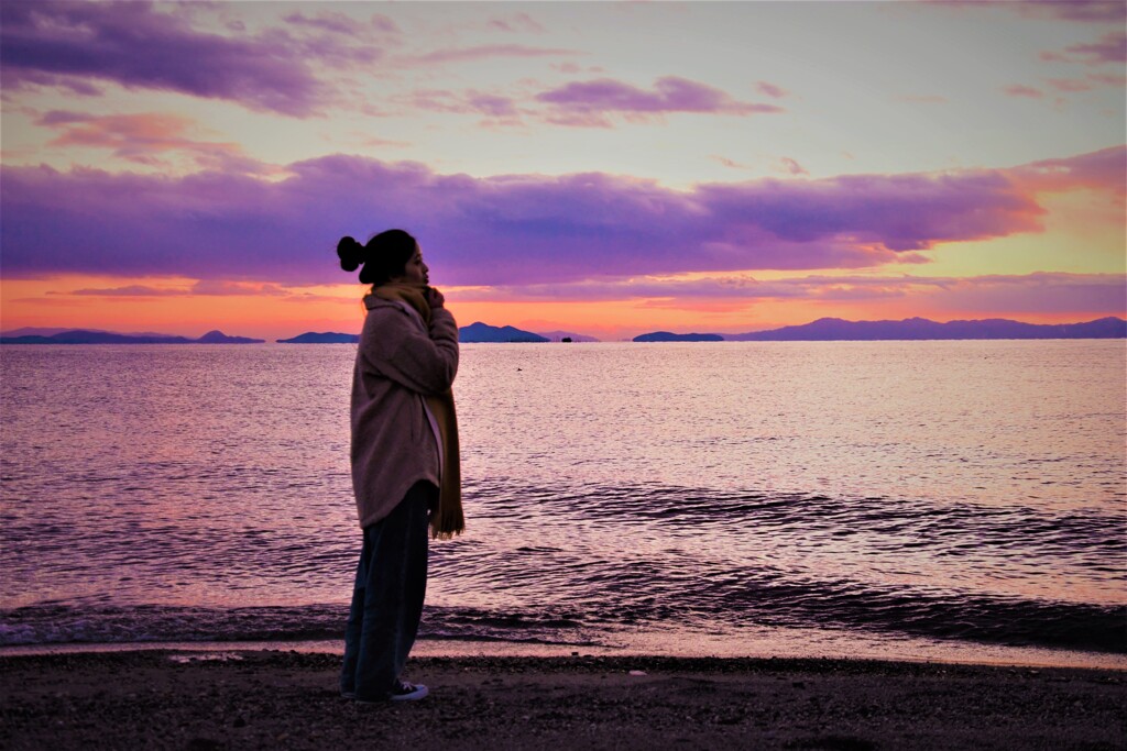 異国の夕景