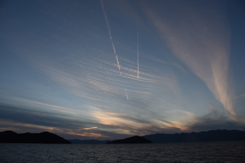 霜月沖島夕景２