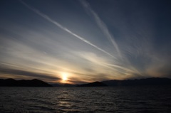 霜月沖島夕景１