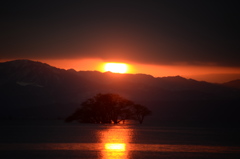 琵琶湖の夕陽