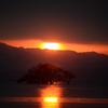 琵琶湖の夕陽