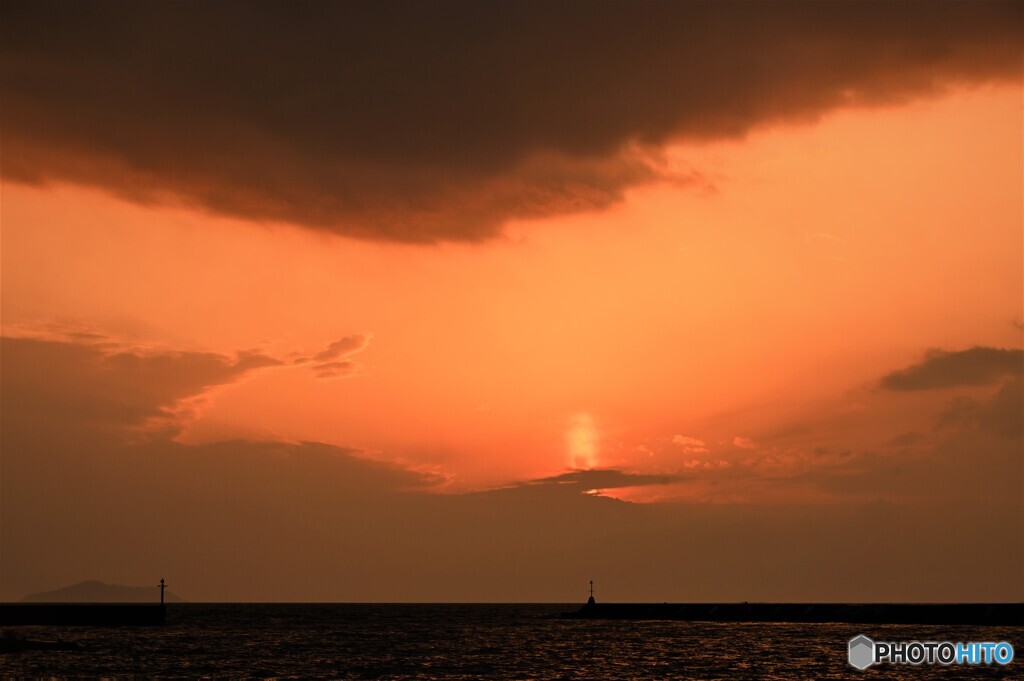 不思議な夕陽