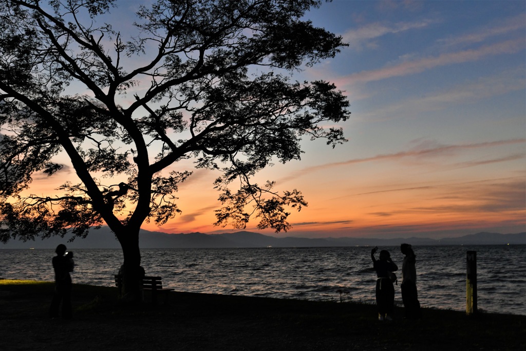 あのベンチと記念撮影
