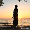 立ち止まって見る夕陽