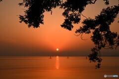 落陽の湖