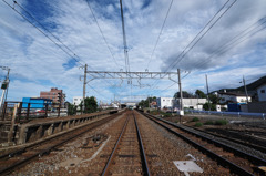 線路の上で