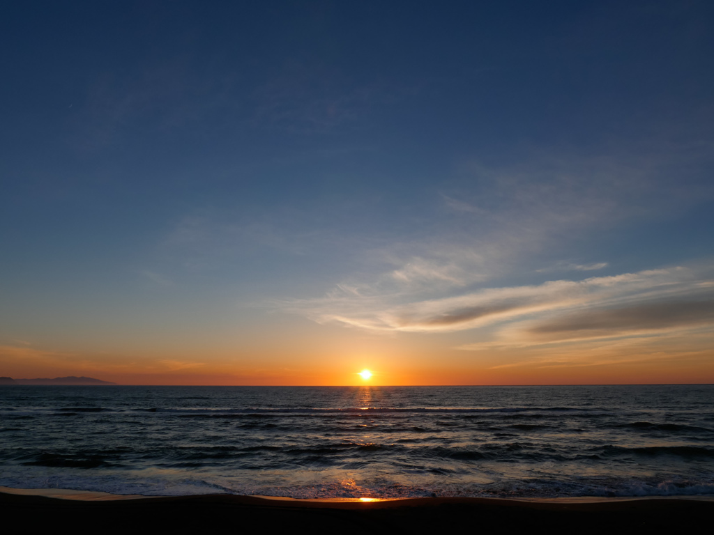 石狩の夕日