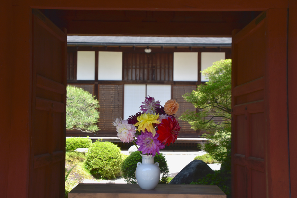 楼門に咲く