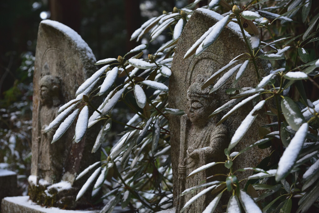 雪と石仏