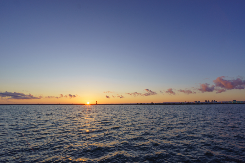 釧路港の日没