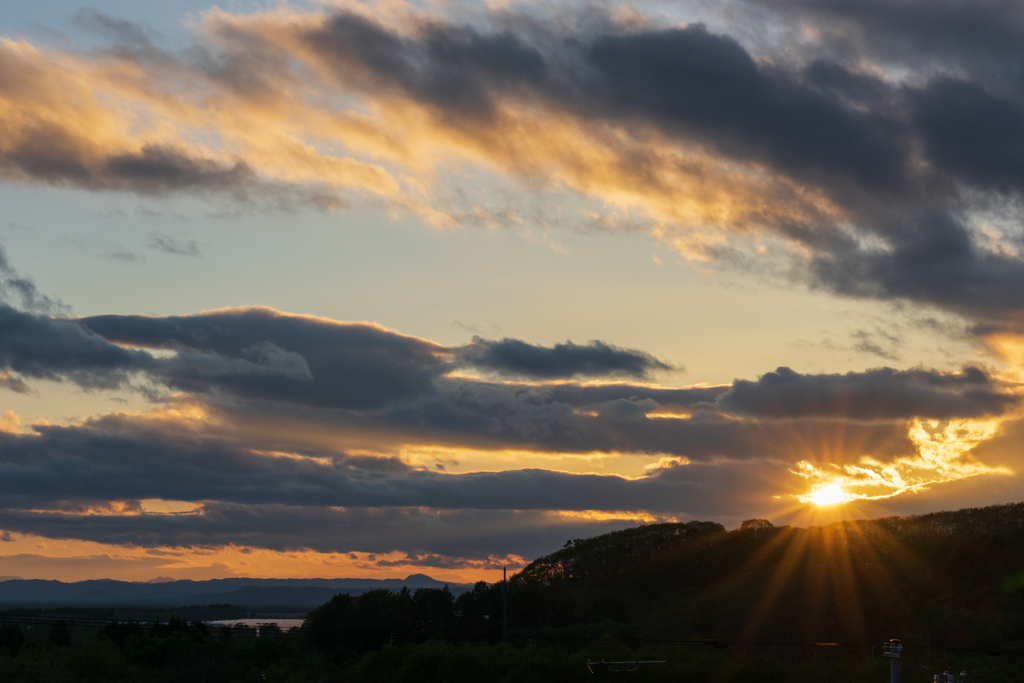 自宅からの夕陽。