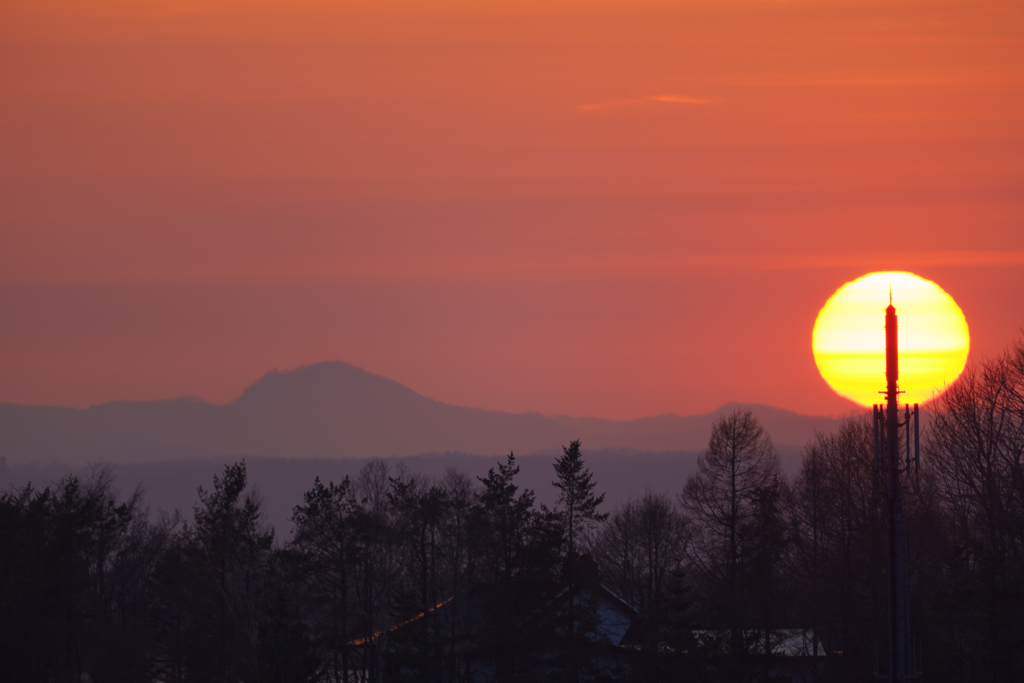 自宅からの夕陽。